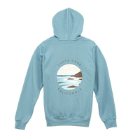 Light blue hoodie with a 'Santa Cruz California' graphic on the back against a white background